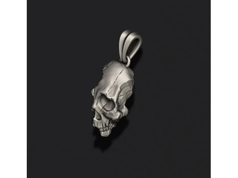 Cracked broken skull pendant 3D print model 3D Print Model