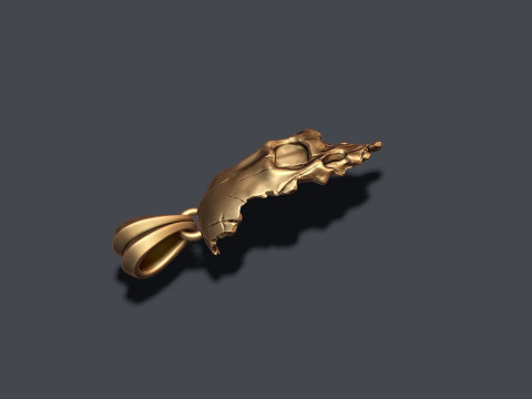Cracked broken skull pendant 3D print model Modèles 3D en vedette