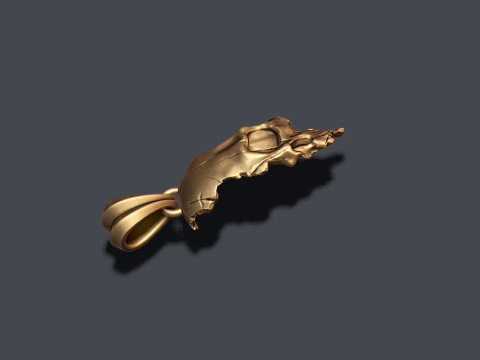 Cracked broken skull pendant 3D print model 3D Print Model