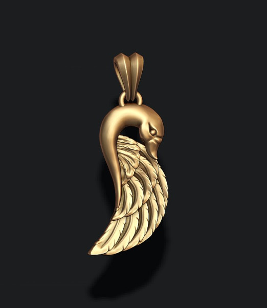 Swan pendant 3D print model Modelo de Impressão 3D .c4d .max .obj .3ds .fbx .stl .blend 