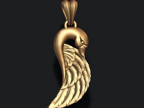 Modelo de impress&atilde;o 3D de pingente de cisne Modelo de Impressão 3D