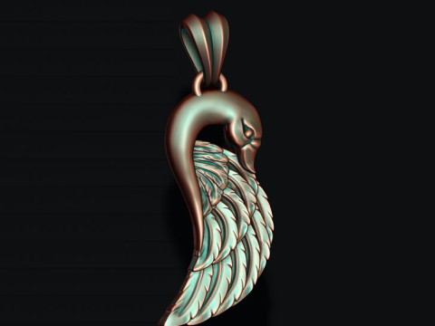 Swan pendant 3D print model Modelo de Impressão 3D