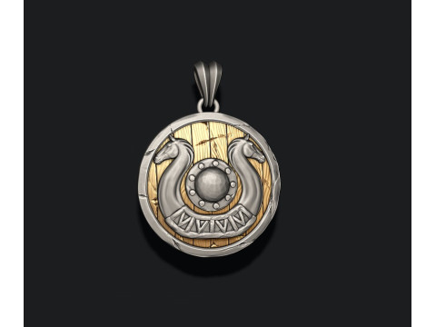 Viking shield pendant 3D print model 3D-Druckmodell