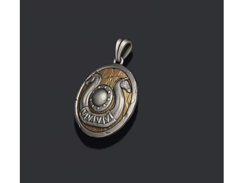 Viking shield pendant 3D print model 3D-Druckmodell