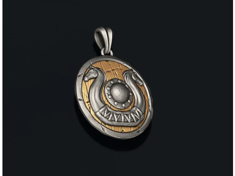 Viking shield pendant 3D print model 3D Print Model