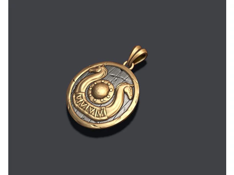 Viking shield pendant 3D print model 3D Print Model