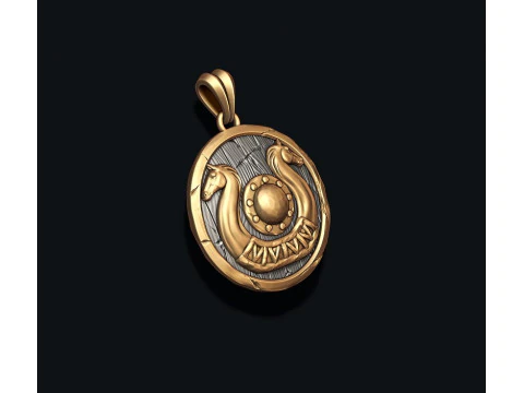 Viking shield pendant 3D print model 3D Print Model