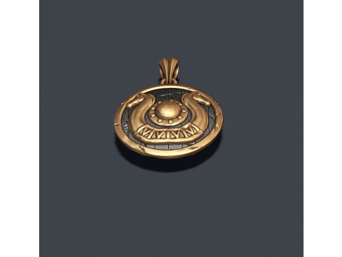 Viking shield pendant 3D print model 3D-Druckmodell