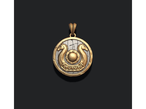 Viking shield pendant 3D print model 3D-Druckmodell