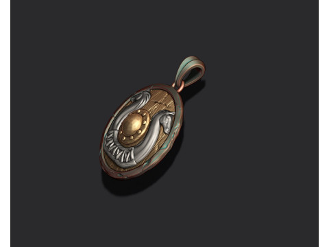 Viking shield pendant 3D print model 3D-Druckmodell