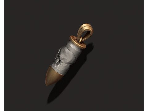 Bullet skull pendant v2 3D print model 3D प्रिंट मॉडल