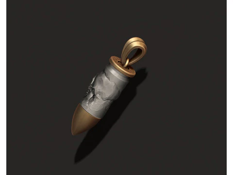 Bullet skull pendant v2 3D print model 3D Print Model