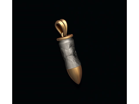 Bullet skull pendant v2 3D print model 3D प्रिंट मॉडल