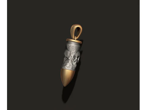 Bullet skull pendant v2 3D print model 3D Print Model