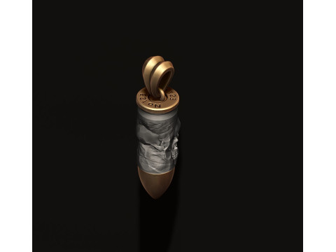 Bullet skull pendant v2 3D print model 3D प्रिंट मॉडल