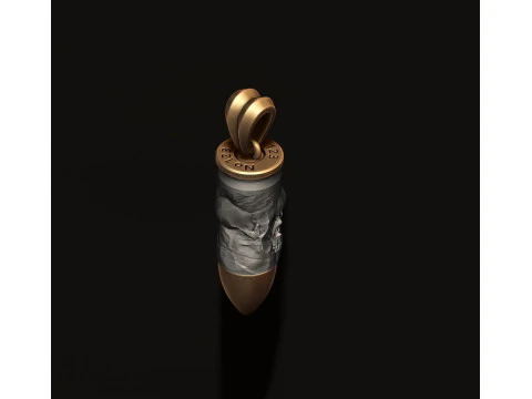Bullet skull pendant v2 3D print model 3D Print Model