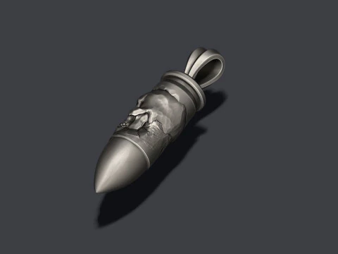 Bullet skull pendant v2 3D print model 3D Print Model