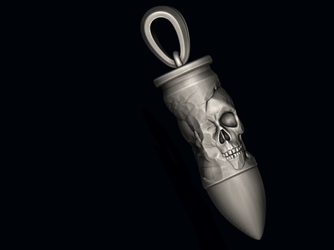 Bullet skull pendant v2 3D print model 3D प्रिंट मॉडल