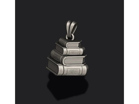 Modelo de impress&atilde;o 3D de pingente de livros Modelo de Impressão 3D