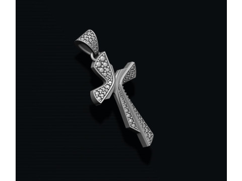 Cross with gems pendant 3D print model 3D Принт Модель