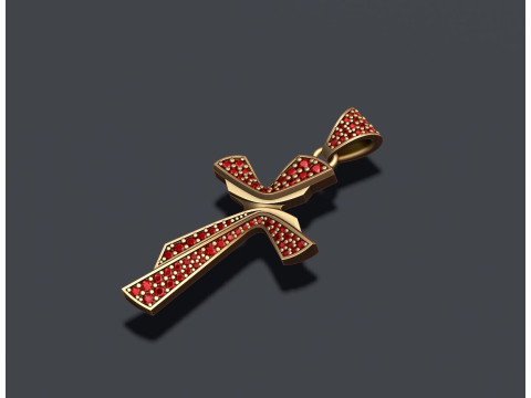 Cross with gems pendant 3D print model 3D Принт Модель