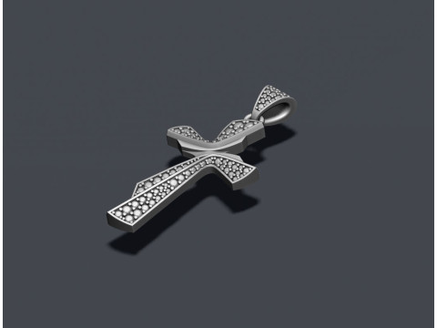 Cross with gems pendant 3D print model 3D Принт Модель