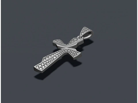 Cross with gems pendant 3D print model 3D Print Model