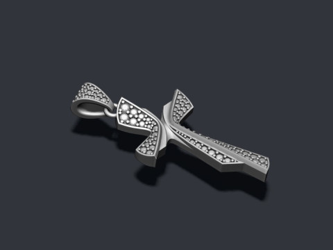 Cross with gems pendant 3D print model 3D Принт Модель