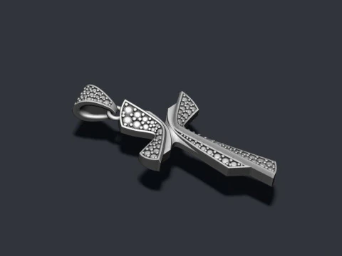 Cross with gems pendant 3D print model 3D Print Model