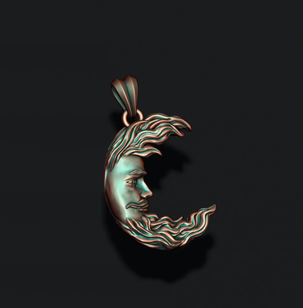 Moon pendant 3D print model 3D Print Model .c4d .max .obj .3ds .fbx .stl .blend 