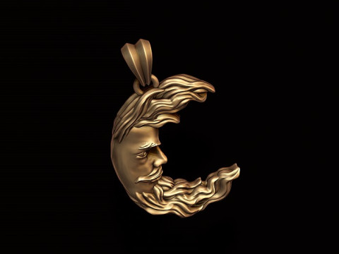 Moon pendant 3D print model 3D Print Model