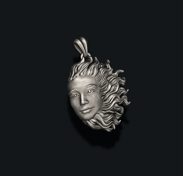 Sun pendant 3D print model 3D 프린트 모델 .c4d .max .obj .3ds .fbx .stl .blend