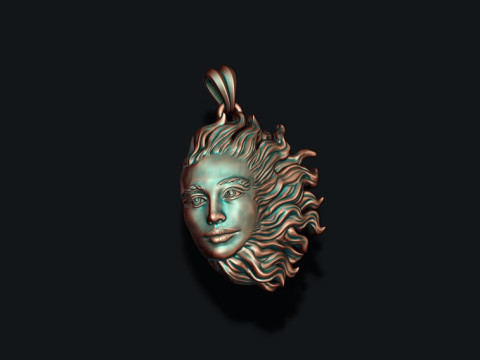 Sun pendant 3D print model 3D 프린트 모델