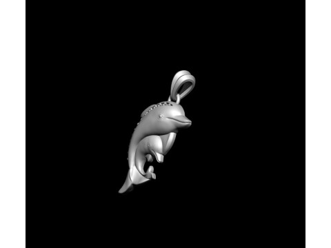 Dolphins pendant with gems 3D print model 3D Принт Модель