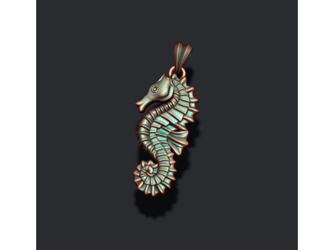 Seahorse pendant 3D print model Modelo de Impressão 3D