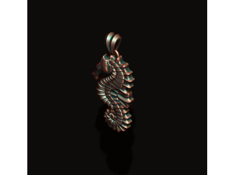 Seahorse pendant 3D print model Modello di stampa 3D