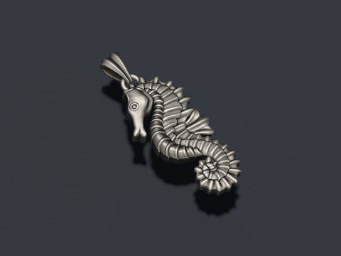 Seahorse pendant 3D print model Modello di stampa 3D