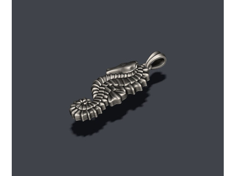 Seahorse pendant 3D print model Modello di stampa 3D