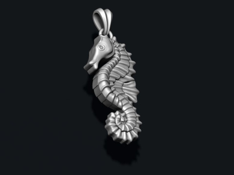 Seahorse pendant 3D print model Modello di stampa 3D