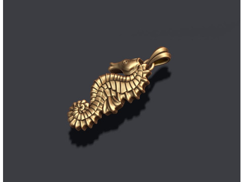 Seahorse pendant 3D print model Modello di stampa 3D
