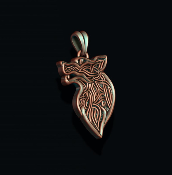 Celtic wolf ornaments pendant 3D print model 3D Print Model .c4d .max .obj .3ds .fbx .stl .blend 