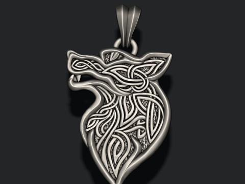 Celtic wolf ornaments pendant 3D print model 3D Print Model