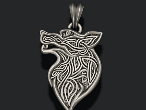Celtic wolf ornaments pendant 3D print model 3D Print Model
