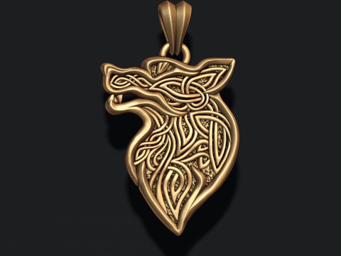 Celtic wolf ornaments pendant 3D print model 3D Print Model