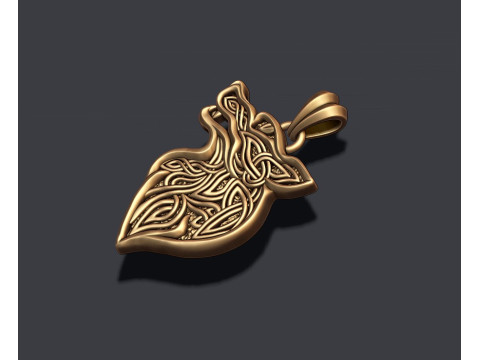 Celtic wolf ornaments pendant 3D print model 3D Print Model