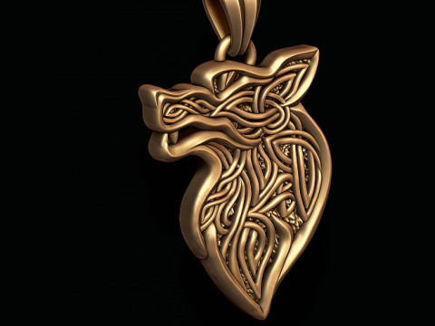 Celtic wolf ornaments pendant 3D print model 3D Print Model