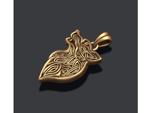 Celtic wolf ornaments pendant 3D print model 3D Print Model