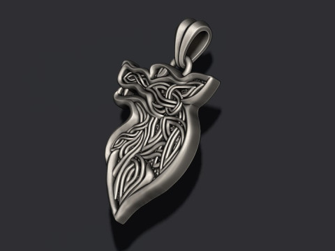 Celtic wolf ornaments pendant 3D print model 3D Print Model