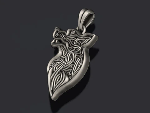 Celtic wolf ornaments pendant 3D print model 3D Print Model