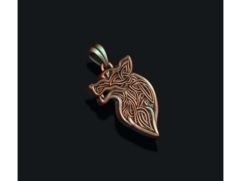 Celtic wolf ornaments pendant 3D print model 3D Print Model